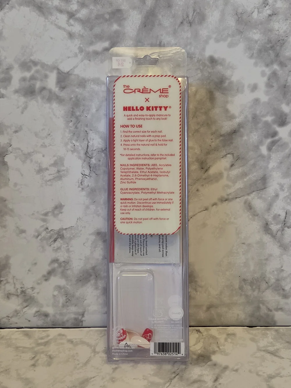 The Creme Shop - Hello Kitty Red & White - Sweet & Cozy Press On Nails Set Of 24